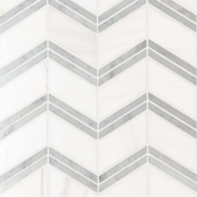 BIANCO DOLOMITE CHEVERON MOSAIC Mosaic, Wall Tile, Floor or Wall Tile - Shop at Home Craft Studio - 1