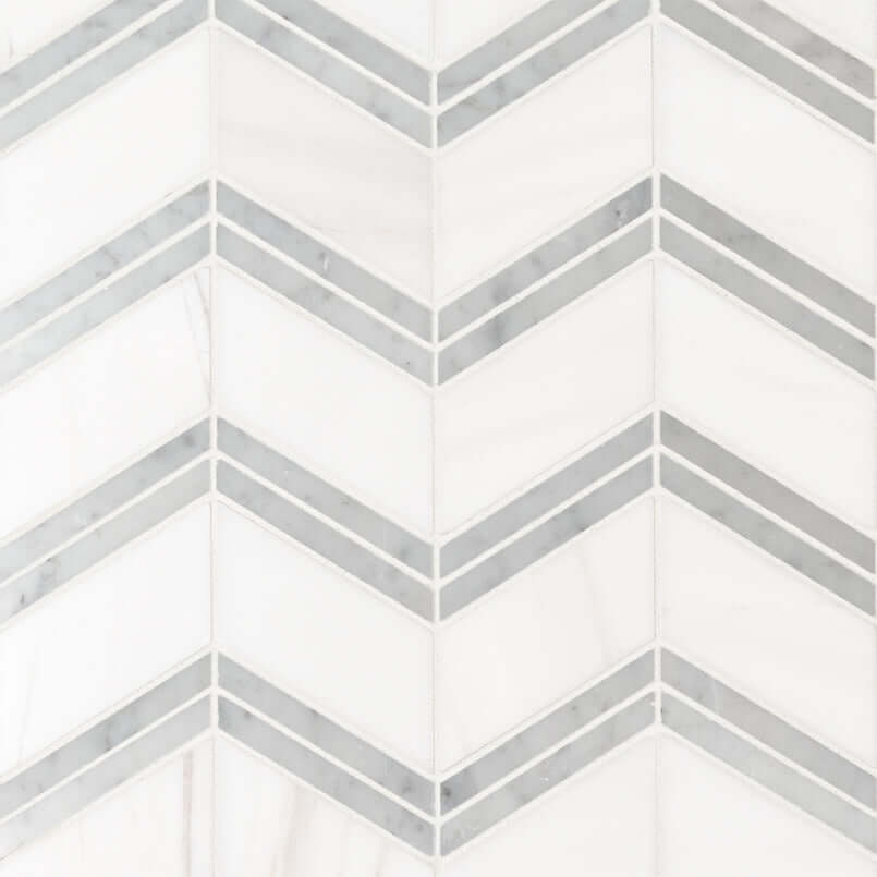 BIANCO DOLOMITE CHEVERON MOSAIC Mosaic, Wall Tile, Floor or Wall Tile - Shop at Home Craft Studio - 1
