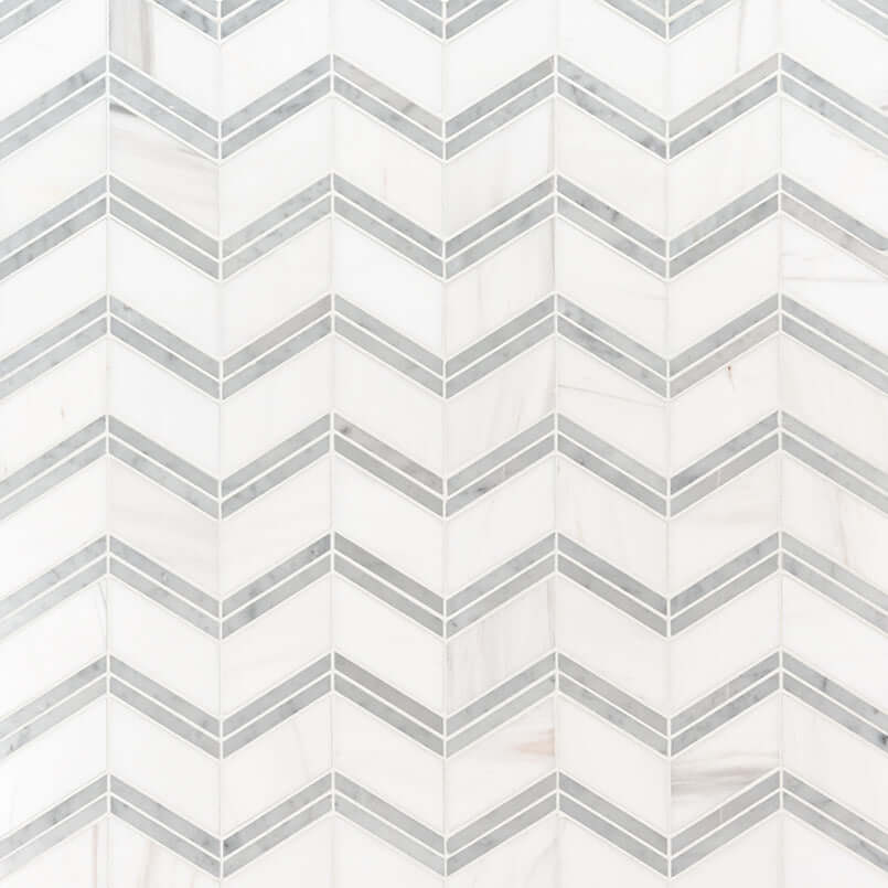BIANCO DOLOMITE CHEVERON MOSAIC Mosaic, Wall Tile, Floor or Wall Tile - Shop at Home Craft Studio - 2