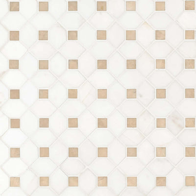BIANCO DOLOMITE CREMA DOTTY MOSAIC Mosaic, Floor or Wall Tile - Shop at Home Craft Studio - 1