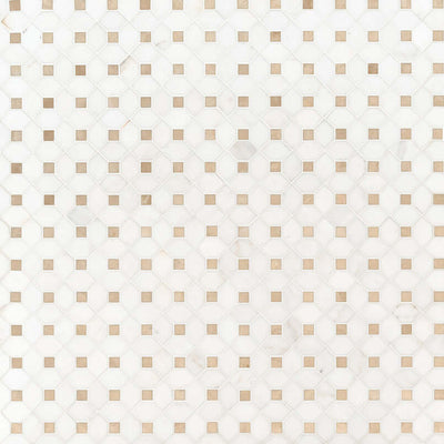 BIANCO DOLOMITE CREMA DOTTY MOSAIC Mosaic, Floor or Wall Tile - Shop at Home Craft Studio - 2