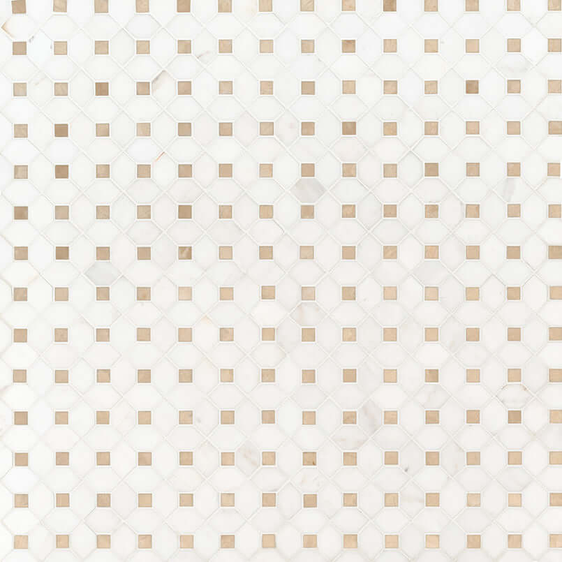 BIANCO DOLOMITE CREMA DOTTY MOSAIC Mosaic, Floor or Wall Tile - Shop at Home Craft Studio - 2