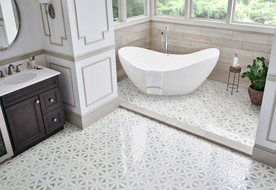BIANCO DOLOMITE GEOMETRICA MOSAIC Mosaic, Floor or Wall Tile - Shop at Home Craft Studio - 3