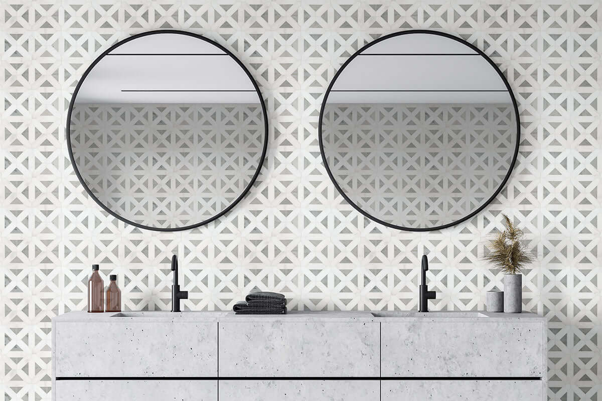 BIANCO DOLOMITE GEOMETRICA MOSAIC Mosaic, Floor or Wall Tile - Shop at Home Craft Studio - 7