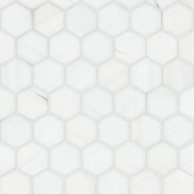 BIANCO DOLOMITE HEXAGON MOSAIC Mosaic, Floor or Wall Tile - Shop at Home Craft Studio - 1