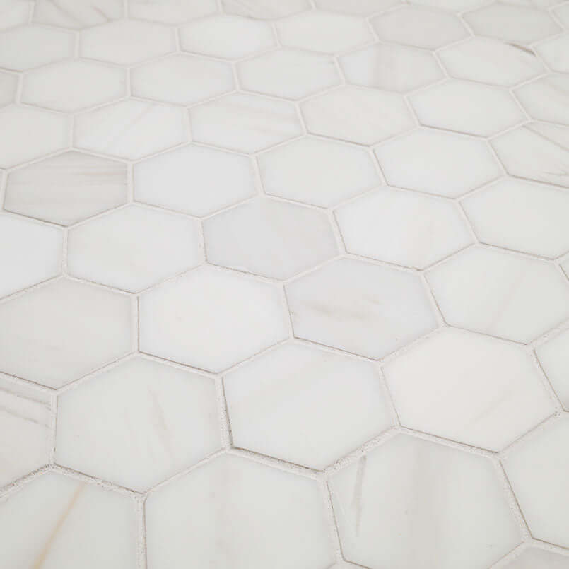 BIANCO DOLOMITE HEXAGON MOSAIC Mosaic, Floor or Wall Tile - Shop at Home Craft Studio - 2