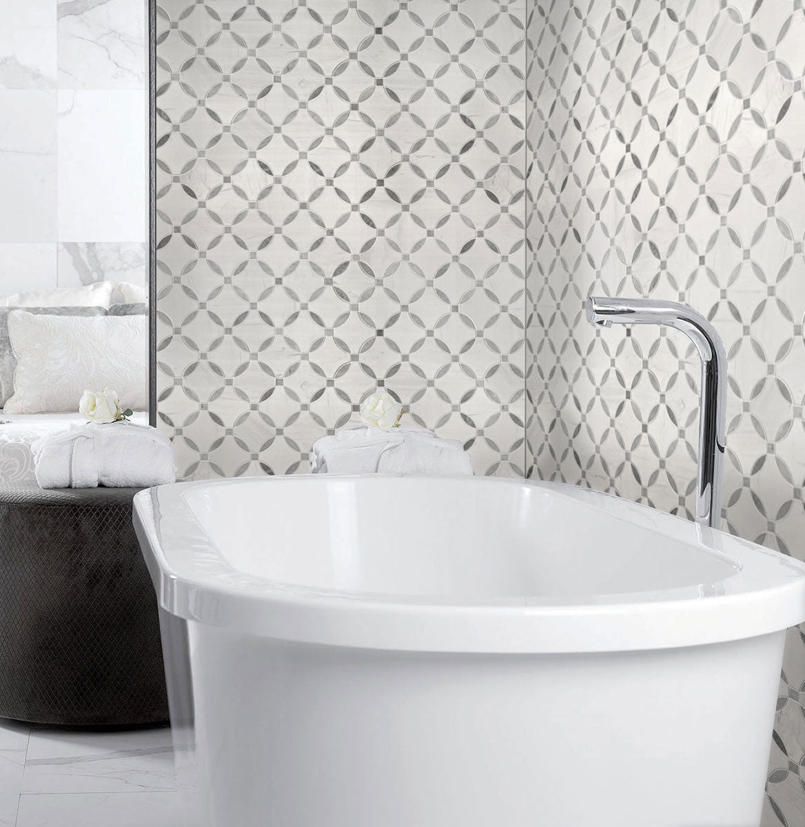 BIANCO DOLOMITE LOLA POLISHED Mosaic - Shop at Home Craft Studio - 9