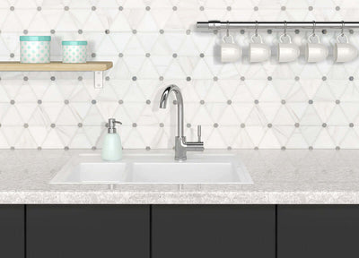 BIANCO DOLOMITE PINWHEEL MOSAIC Mosaic - Shop at Home Craft Studio - 7