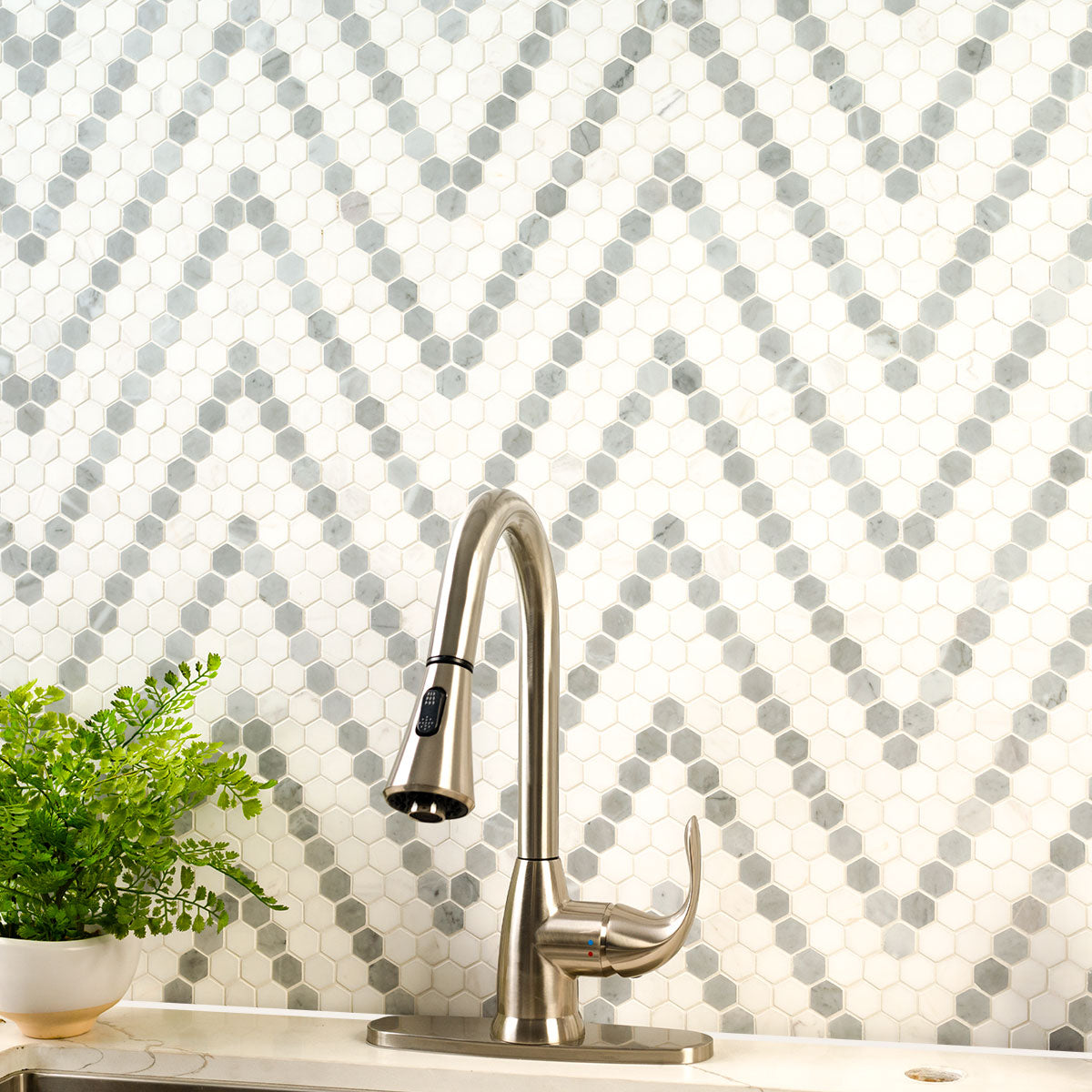 BIANCO DOLOMITE SAZI POLISHED Mosaic, Floor or Wall Tile - Shop at Home Craft Studio - 5