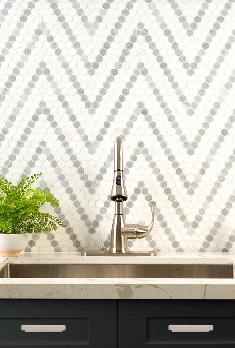 BIANCO DOLOMITE SAZI POLISHED Mosaic, Floor or Wall Tile - Shop at Home Craft Studio - 6