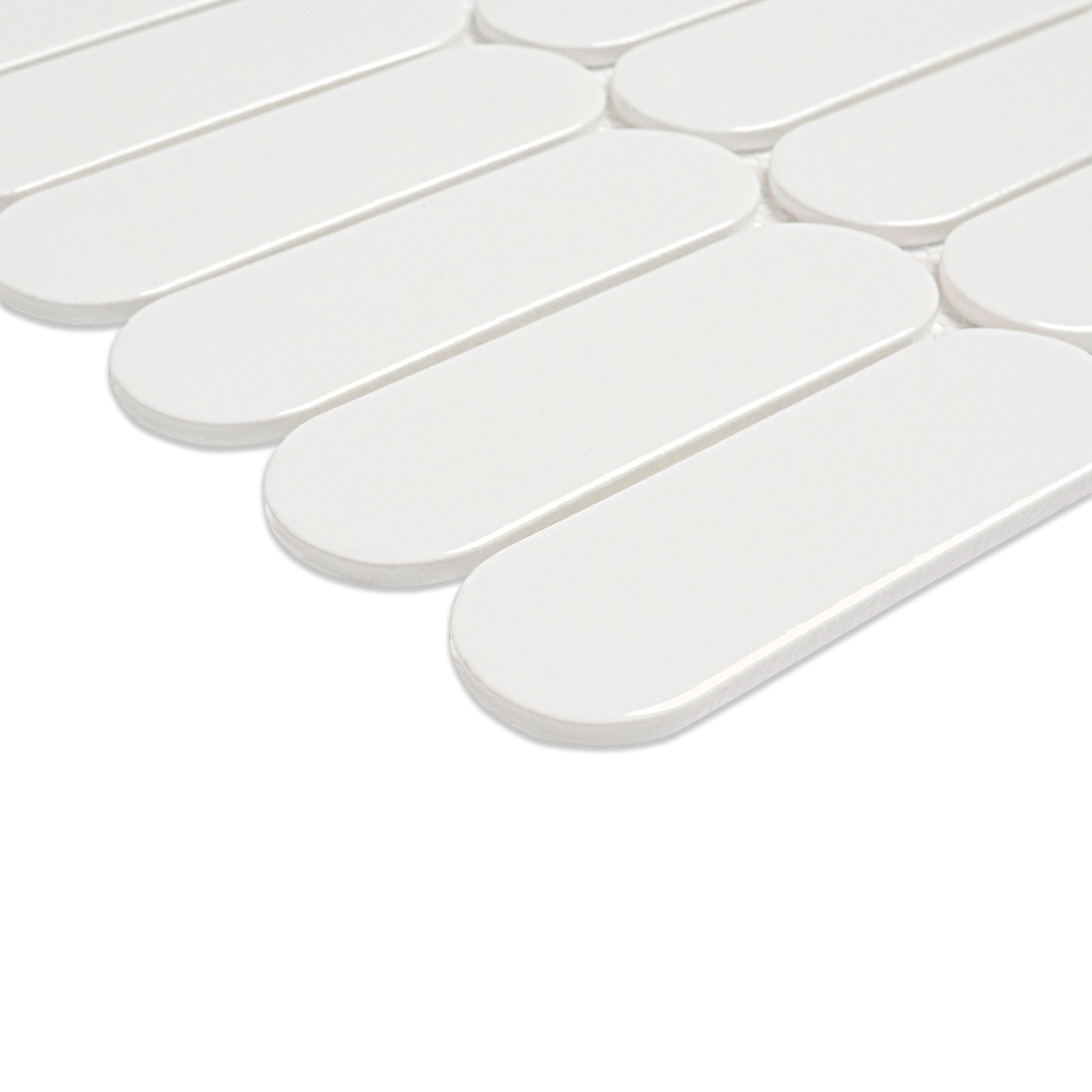 BIANCO GLOSSY ELLIPSE 6MM Mosaic, Wall Tile - Shop at Home Craft Studio - 4