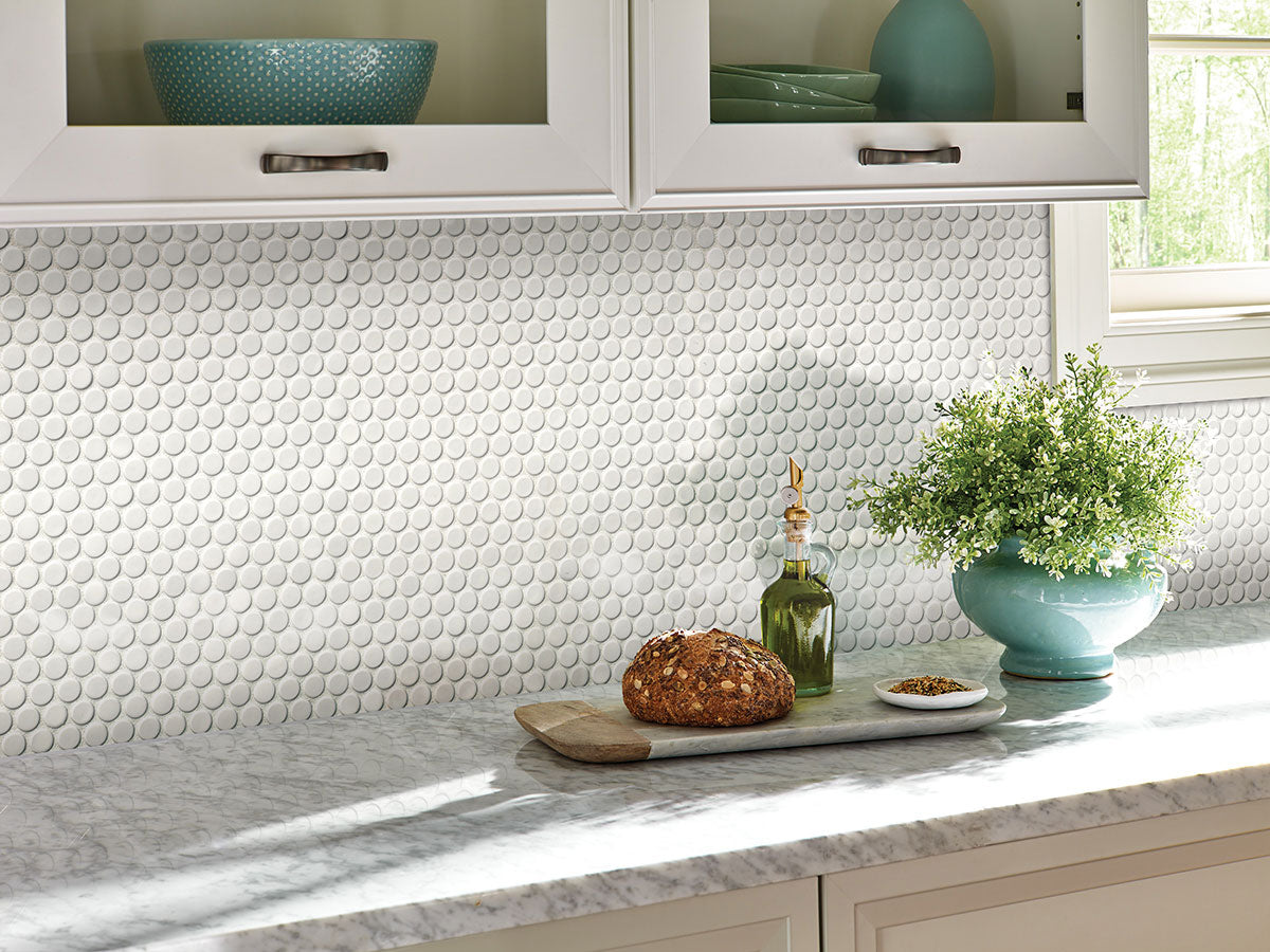 BIANCO PENNY ROUND GLOSSY Mosaic, Wall Tile, Floor or Wall Tile - Shop at Home Craft Studio - 5