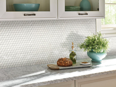BIANCO PENNY ROUND GLOSSY Mosaic, Wall Tile, Floor or Wall Tile - Shop at Home Craft Studio - 5