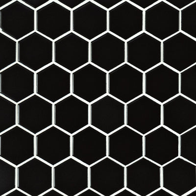 BLACK 2" HEXAGON MATTE Mosaic - Shop at Home Craft Studio - 1