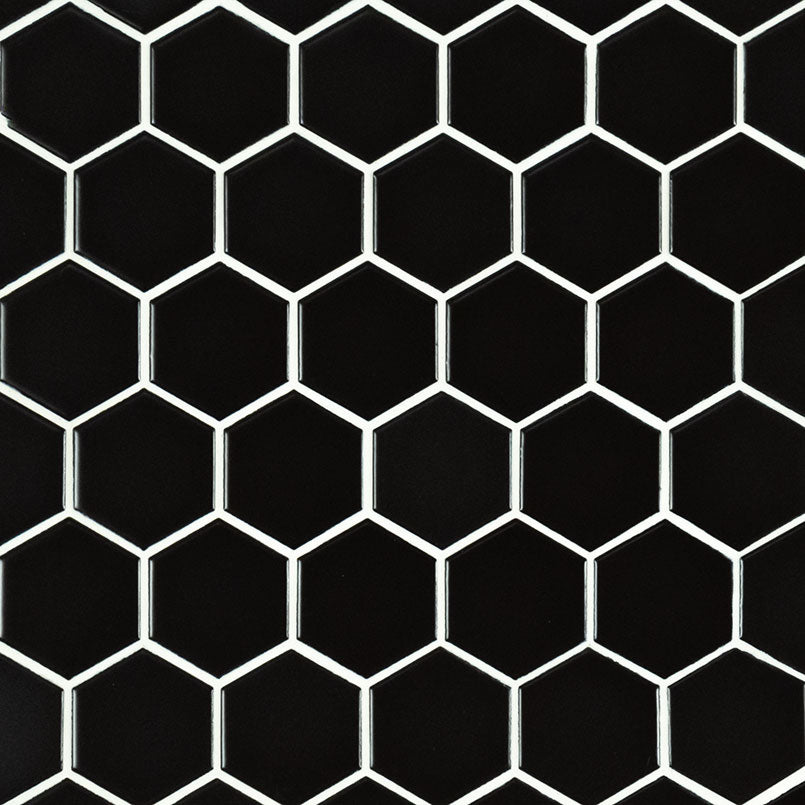 BLACK 2" HEXAGON MATTE Mosaic - Shop at Home Craft Studio - 1