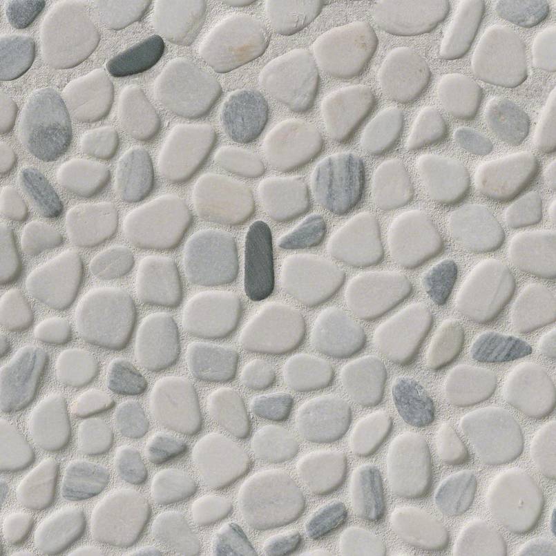 BLACK AND WHITE PEBBLES MESH BACKED Mosaic, Floor or Wall Tile - Shop at Home Craft Studio - 1