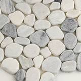 BLACK AND WHITE PEBBLES MESH BACKED Mosaic, Floor or Wall Tile - Shop at Home Craft Studio - 3