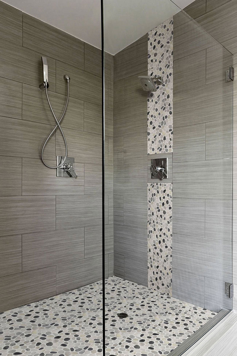 BLACK AND WHITE PEBBLES MESH BACKED Mosaic, Floor or Wall Tile - Shop at Home Craft Studio - 4