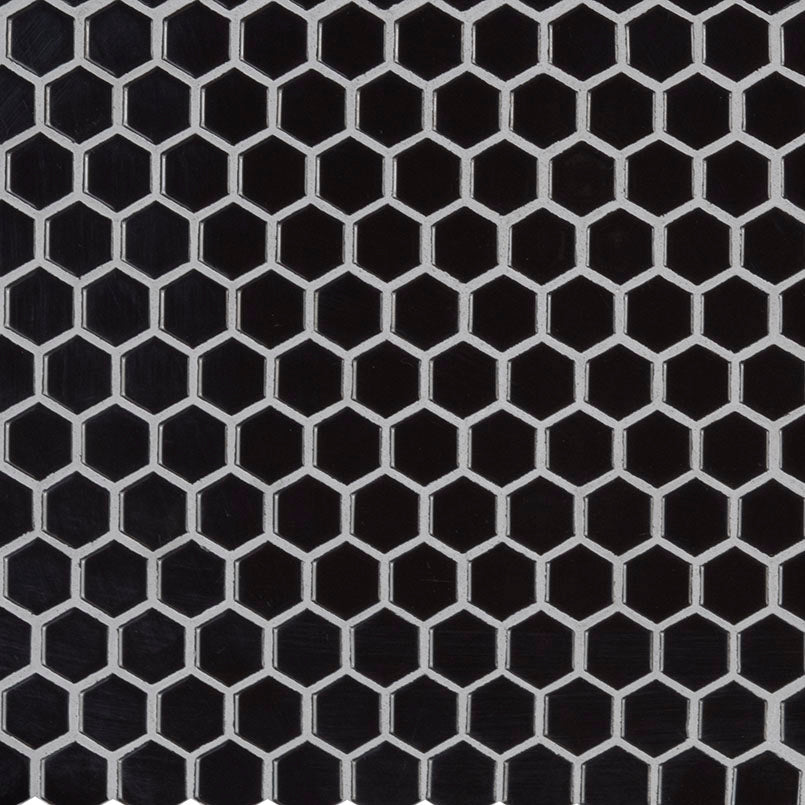 BLACK GLOSSY 1" HEX 6MM Mosaic, Wall Tile, Floor or Wall Tile - Shop at Home Craft Studio - 1