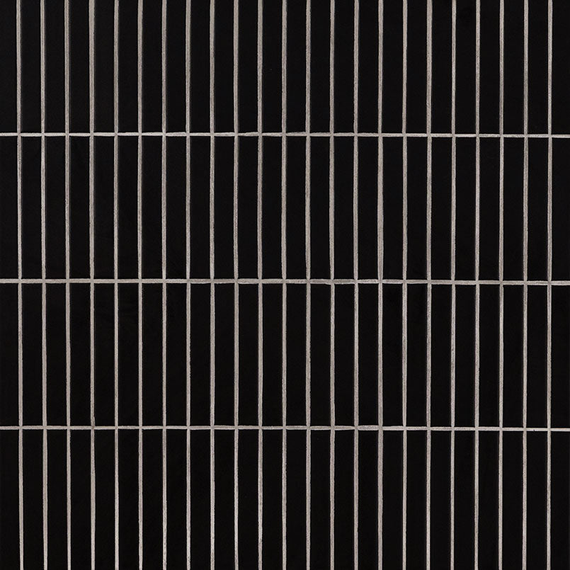 BLACK MATTE 1X6 STACK PATTERN Mosaic, Floor or Wall Tile - Shop at Home Craft Studio - 2