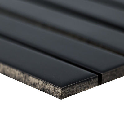 BLACK MATTE 1X6 STACK PATTERN Mosaic, Floor or Wall Tile - Shop at Home Craft Studio - 4