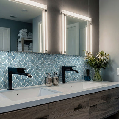 BLUE SHIMMER ARABESQUE Wall Tile, Mosaic - Shop at Home Craft Studio - 7