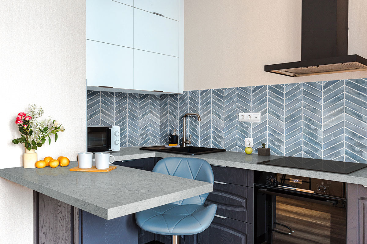 BLUE SHIMMER CHEVRON Mosaic - Shop at Home Craft Studio - 5