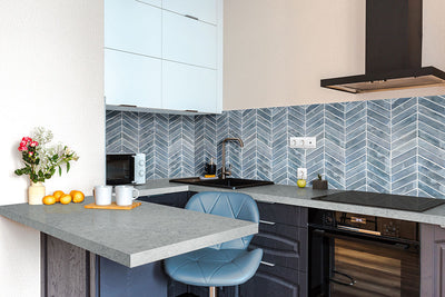 BLUE SHIMMER CHEVRON Mosaic - Shop at Home Craft Studio - 5