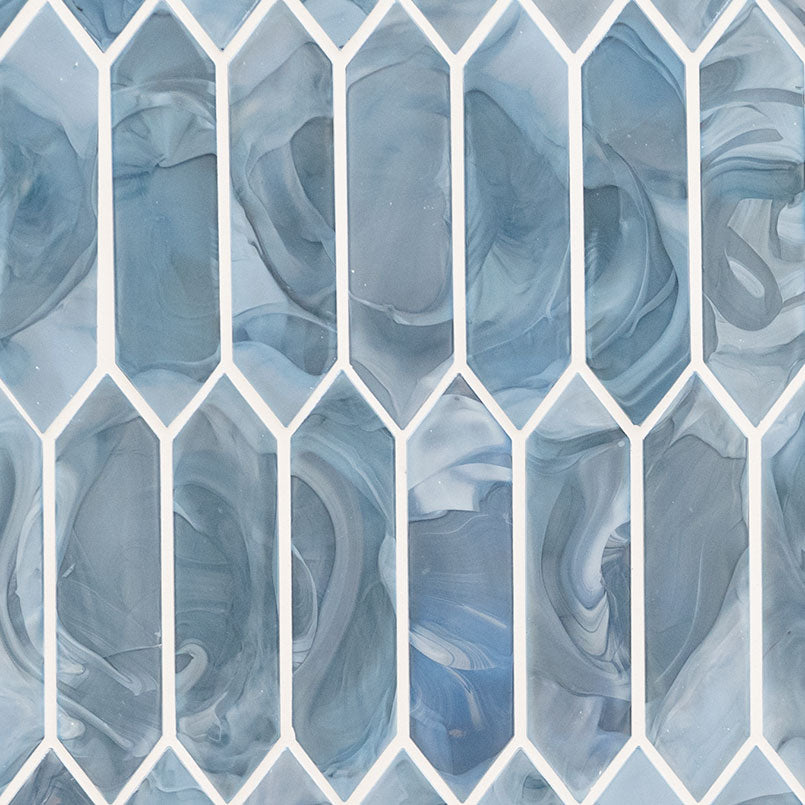 BLUE SHIMMER PICKET Glass Tile - Shop at Home Craft Studio - 1