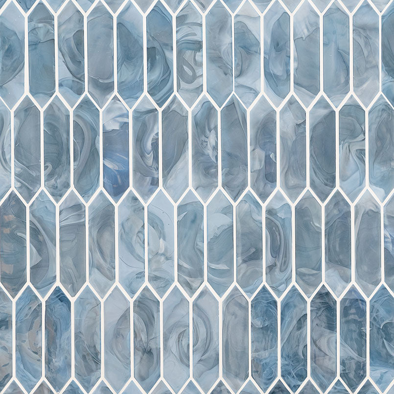 BLUE SHIMMER PICKET Glass Tile - Shop at Home Craft Studio - 2