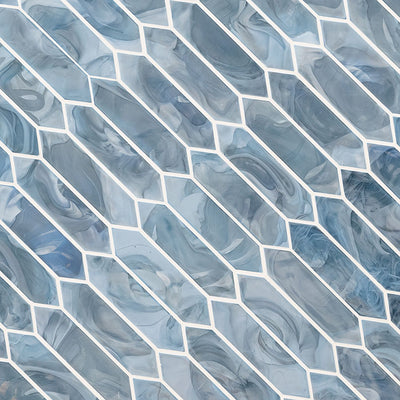 BLUE SHIMMER PICKET Glass Tile - Shop at Home Craft Studio - 3