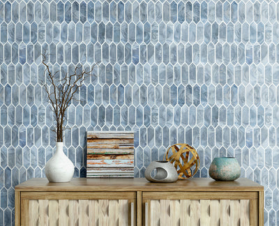 BLUE SHIMMER PICKET Glass Tile - Shop at Home Craft Studio - 7