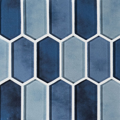 BOATHOUSE BLUE PICKET Glass Tile - Shop at Home Craft Studio - 1