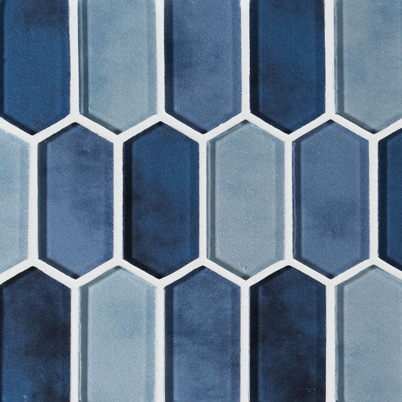 BOATHOUSE BLUE PICKET Glass Tile - Shop at Home Craft Studio - 1