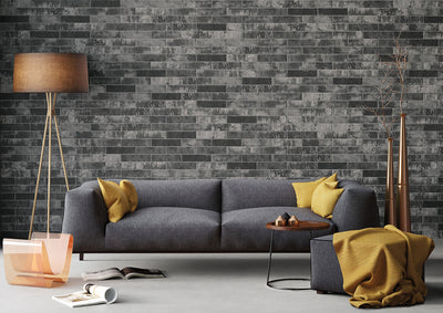 BRICKSTONE CHARCOAL BRICK 2X10 Floor or Wall Tile - Shop at Home Craft Studio - 10