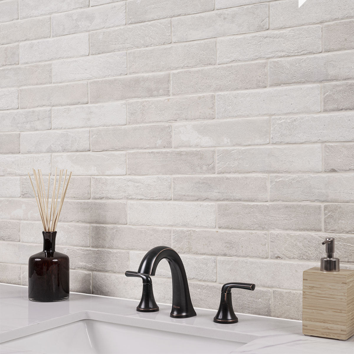 BRICKSTONE IVORY BRICK 2X10 Floor or Wall Tile - Shop at Home Craft Studio - 7