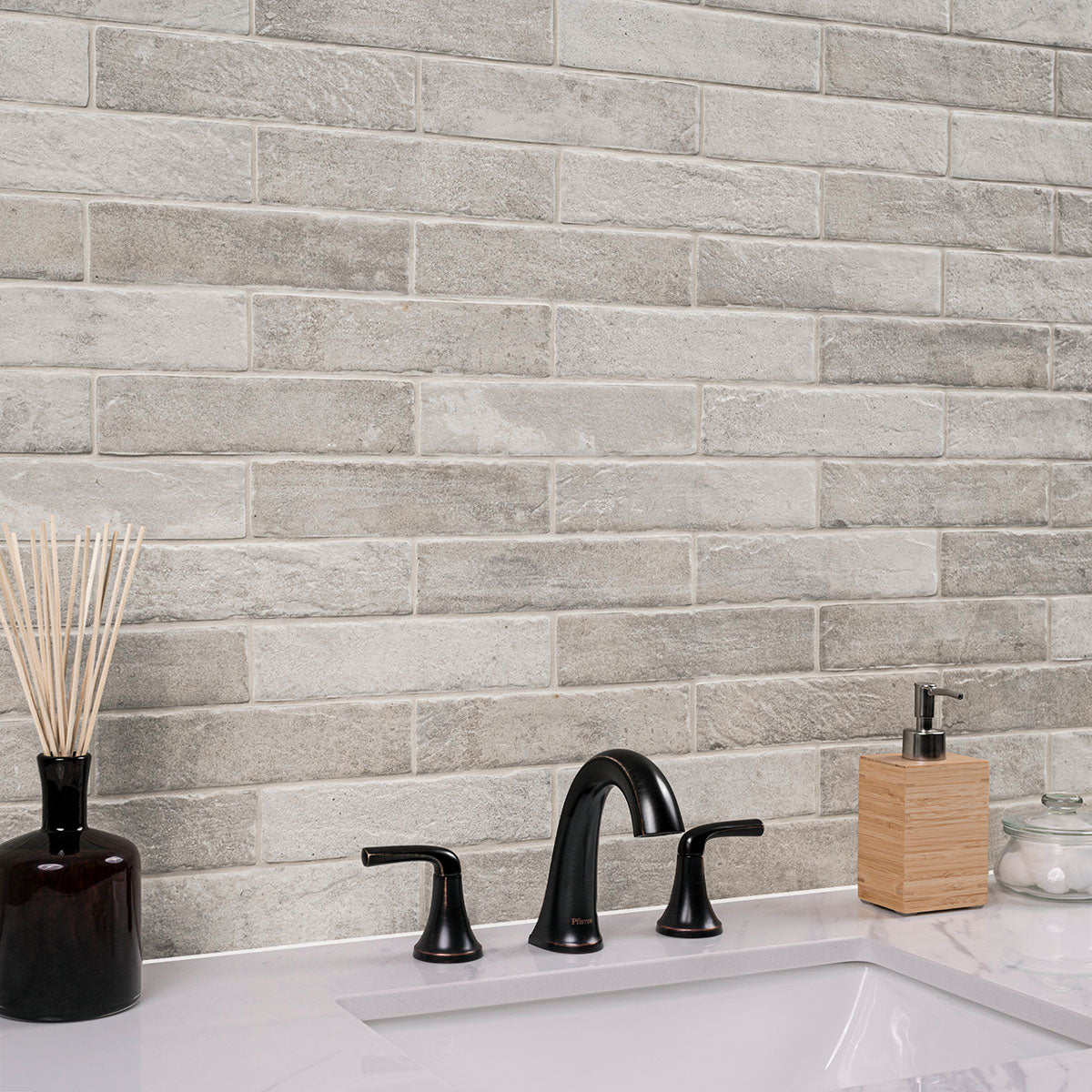 BRICKSTONE IVORY BRICK 2X10 Floor or Wall Tile - Shop at Home Craft Studio - 17