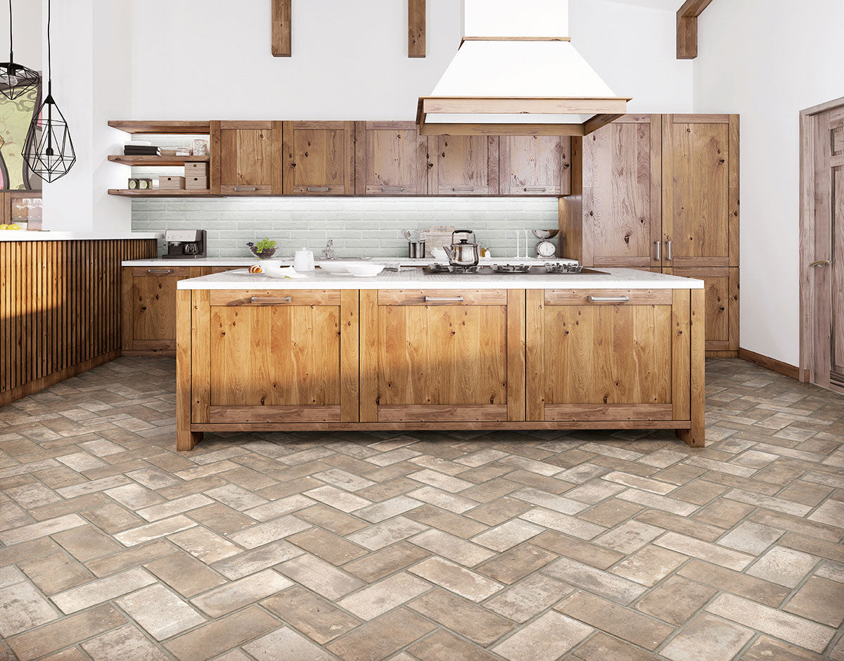 BRICKSTONE IVORY BRICK 5X10 Floor or Wall Tile - Shop at Home Craft Studio - 8