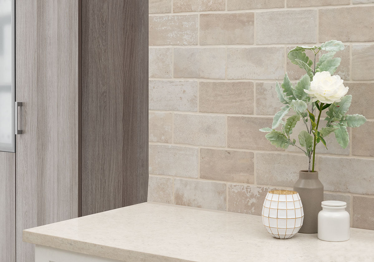 BRICKSTONE IVORY BRICK 5X10 Floor or Wall Tile - Shop at Home Craft Studio - 10