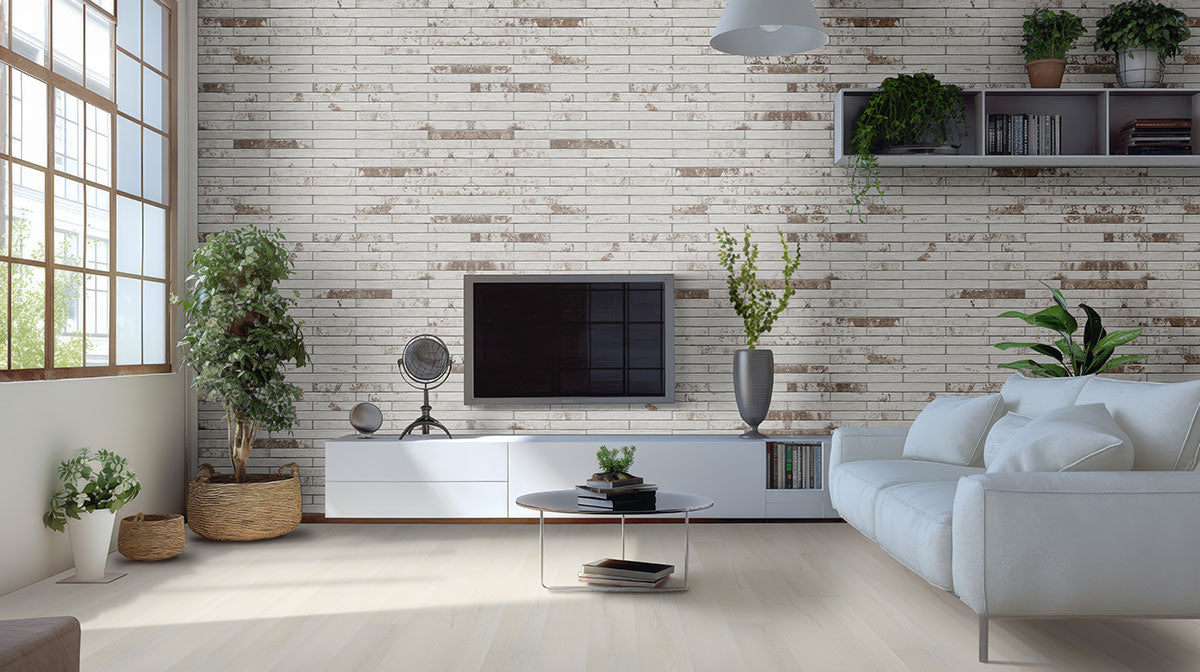 BRICKSTONE RUSTIQUE WHITE BRICK 2X18 MATTE Floor or Wall Tile - Shop at Home Craft Studio - 12