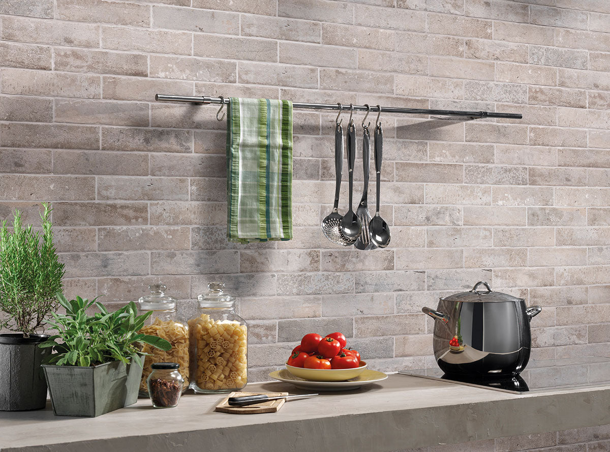 BRICKSTONE TAUPE BRICK 2X10 Floor or Wall Tile - Shop at Home Craft Studio - 9