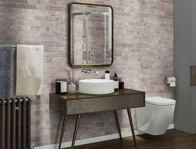BRICKSTONE TAUPE BRICK 2X10 Floor or Wall Tile - Shop at Home Craft Studio - 12
