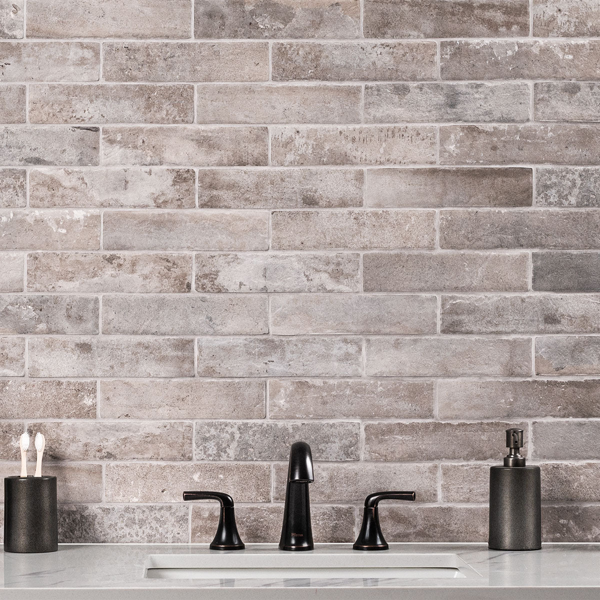 BRICKSTONE TAUPE BRICK 2X10 Floor or Wall Tile - Shop at Home Craft Studio - 14