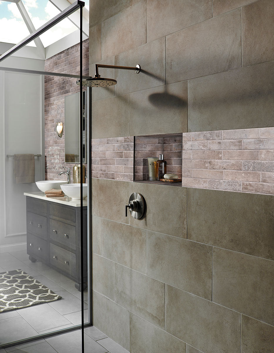BRICKSTONE TAUPE BRICK 2X10 Floor or Wall Tile - Shop at Home Craft Studio - 20