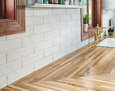 BRICKSTONE WHITE BRICK 2X10 Floor or Wall Tile - Shop at Home Craft Studio - 10