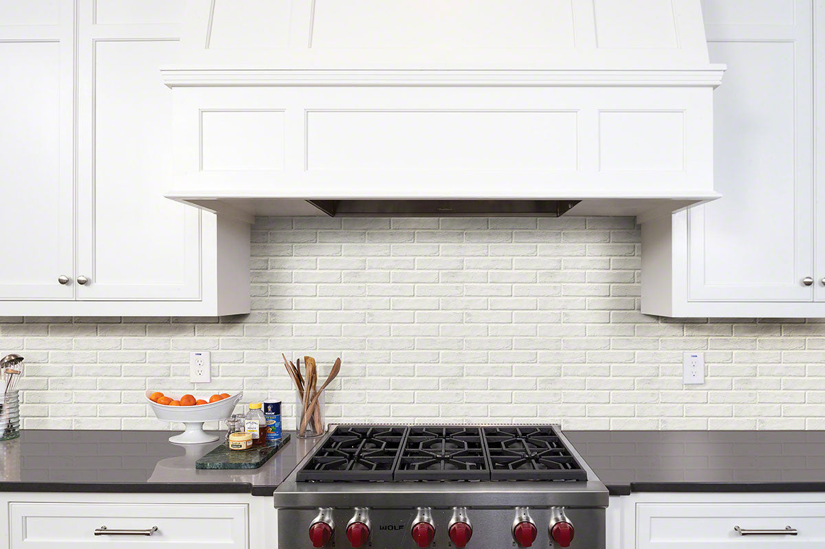 BRICKSTONE WHITE BRICK 2X10 Floor or Wall Tile - Shop at Home Craft Studio - 12