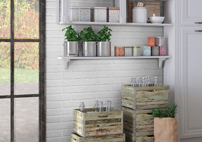 BRICKSTONE WHITE BRICK 2X10 Floor or Wall Tile - Shop at Home Craft Studio - 16