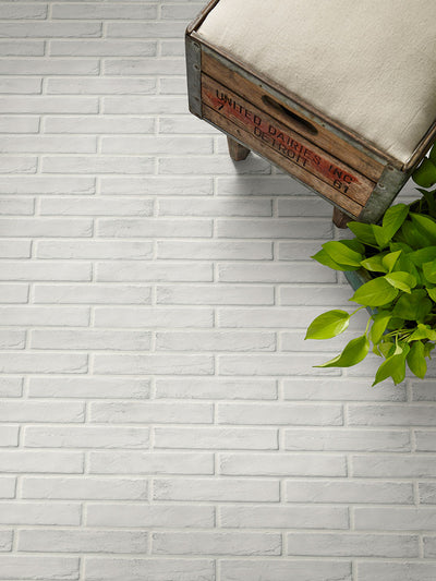 BRICKSTONE WHITE BRICK 2X10 Floor or Wall Tile - Shop at Home Craft Studio - 23