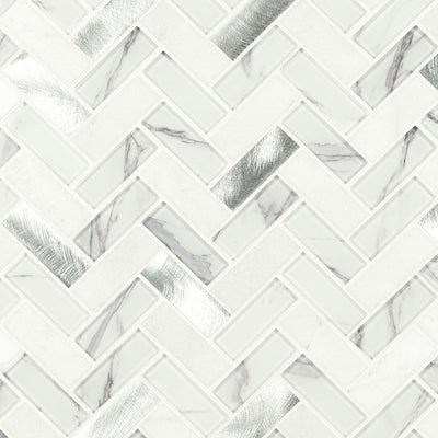 BYTLE BIANCO HERRINGBONE Mosaic, Wall Tile - Shop at Home Craft Studio - 1