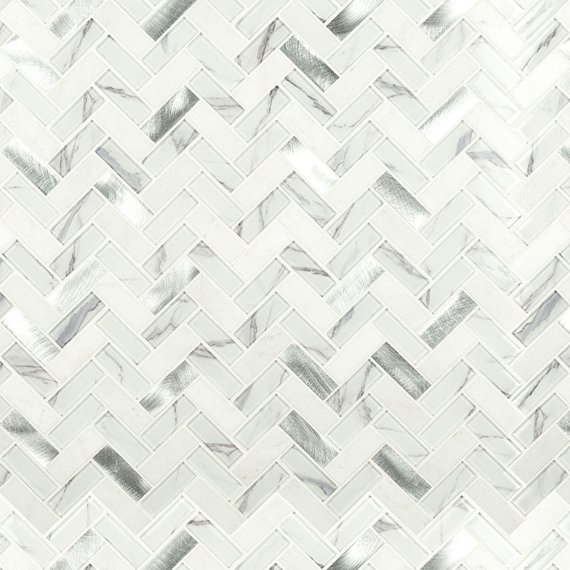BYTLE BIANCO HERRINGBONE Mosaic, Wall Tile - Shop at Home Craft Studio - 2